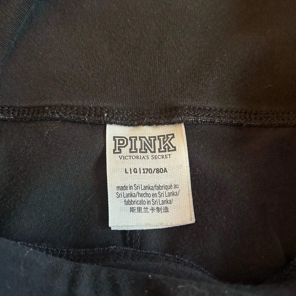 PINK Victoria's Secret Leggings - Black with Multicolor Love Pink size large - Picture 3 of 3